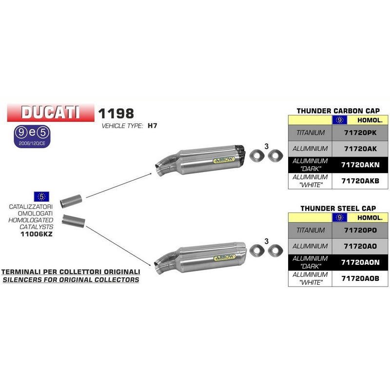 Sistema catalizadores Ducati 848 / 1098 / 1198