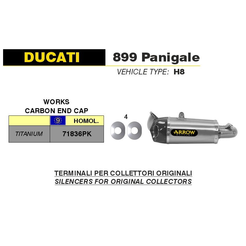 Escapes Works titanio fondo carbono Ducati Panigale 899 / 1199