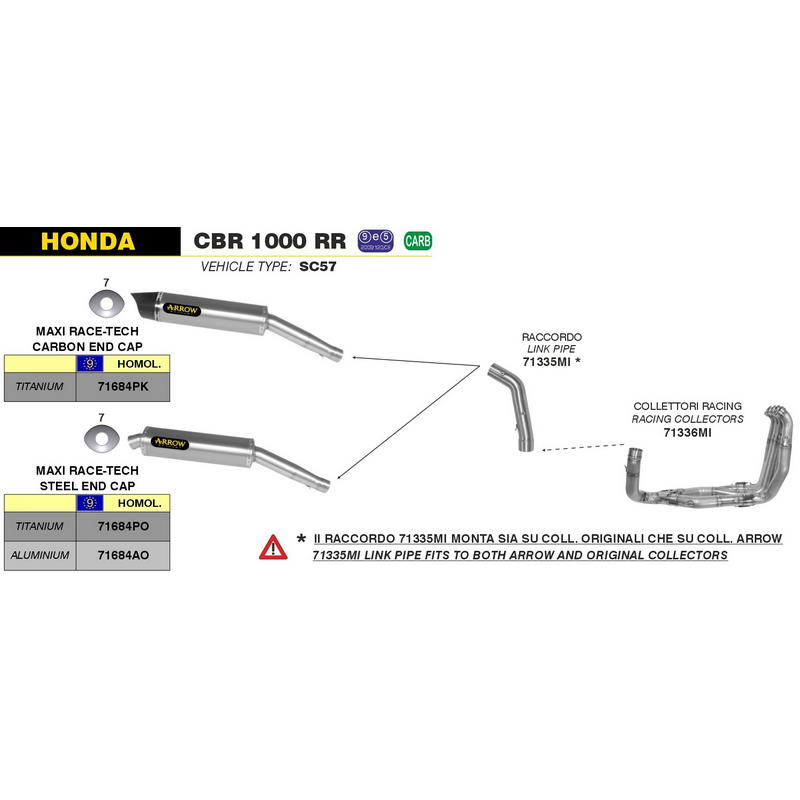 Escape Maxi Race-Tech homologado titanio Honda CBR 1000 RR 2004-2007