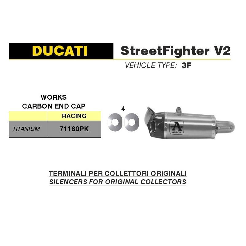 Escapes Works titanio fondo carbono Ducati Panigale V2 / Streetfighter V2 2020-2024