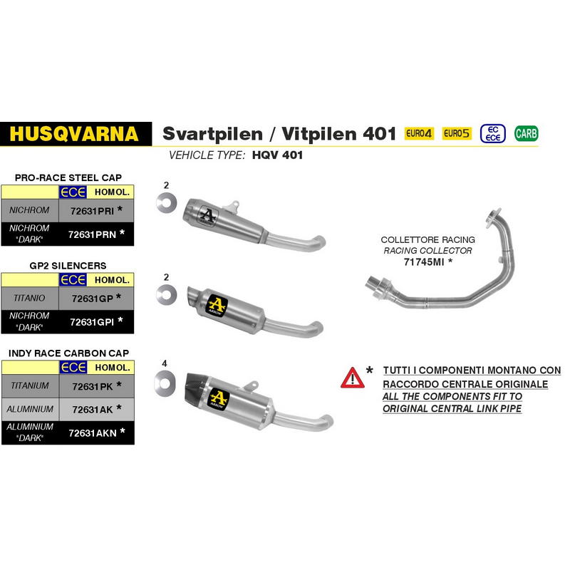 Colector racing Husqvarna Svartpilen / Vitpilen 401 2020-2023