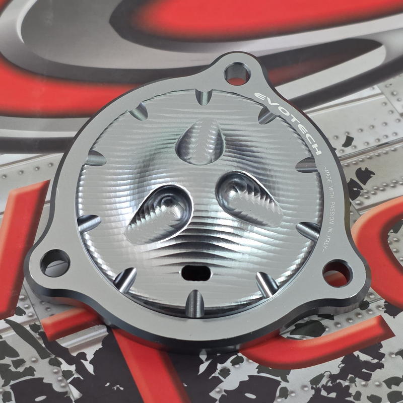 Tapa carter CNC bomba agua Yamaha T-Max 530 2012-2016 color titanio