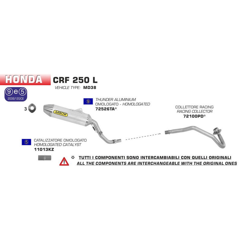 Catalizador Honda CRF 250 L 2012-2013
