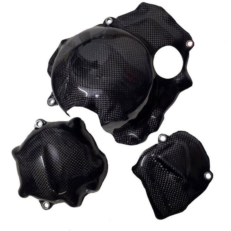 Kit 3 piezas protectores cárter Kawasaki ZX10R 2011-2020 fibra de carbono