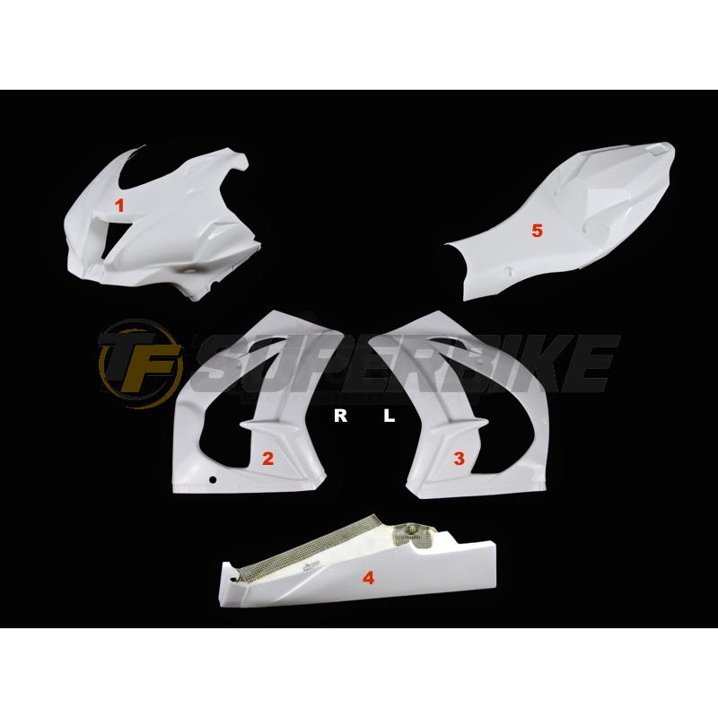 Carenado de fibra Kawasaki ZX-10R 2016-2020 5 piezas colín racing