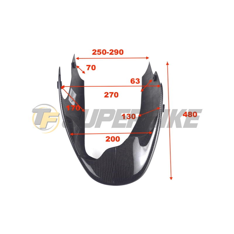 Quilla fibra de vidrio Ducati Hypermotard 796 / 900 SS / S2R / S4R / Supersport 1000 con kit de montaje