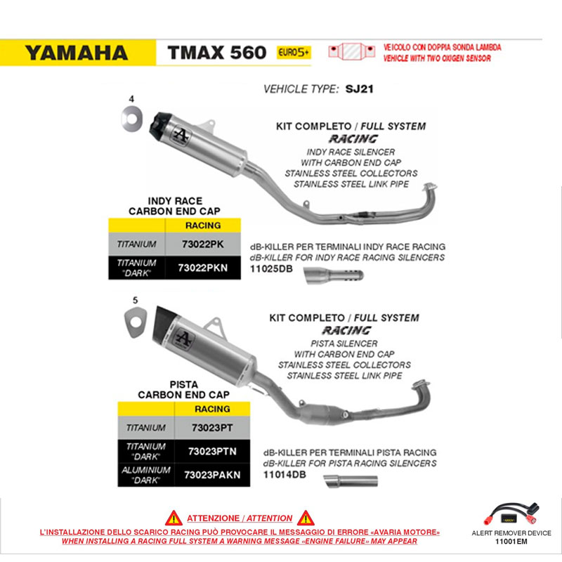 Kit completo con escape Pista aluminio Dark Yamaha T-MAX 560 2025