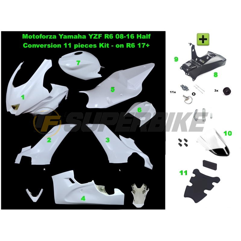 Kit transformación ECO Yamaha R6R 2008-2016 a R6 2017-2025