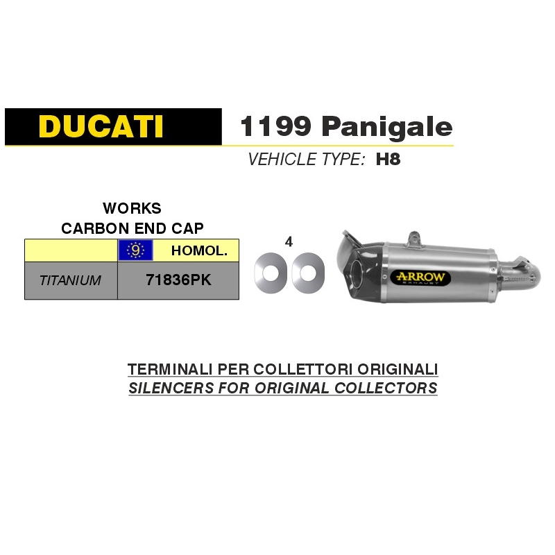 Escapes Works titanio fondo carbono Ducati Panigale 899 / 1199