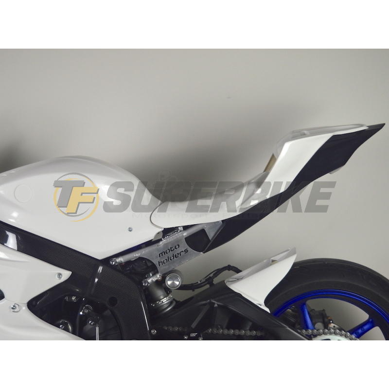 Carenado de fibra Yamaha R6 2017-2025 quilla escape original+paso rueda negro