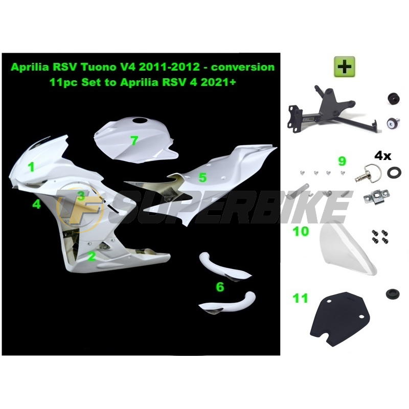 Kit transformación Aprilia Tuono V4 2011-2012 a Aprilia RSV4 2021-2024