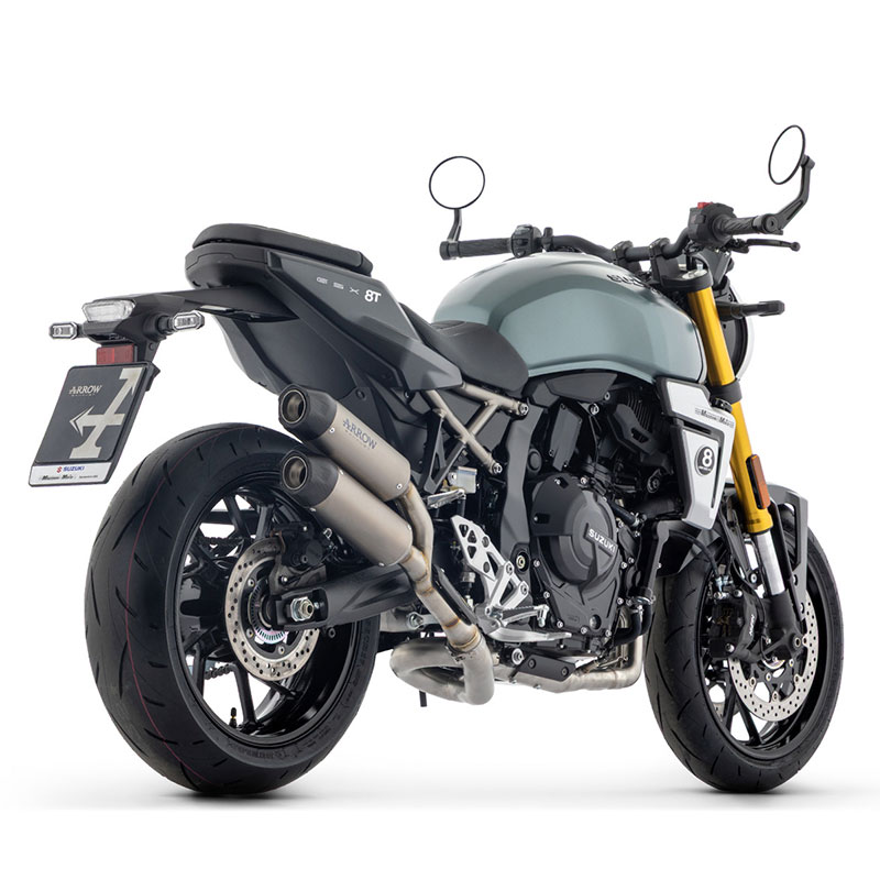 Kit completo escapes Round-Sil titanio con colectores acero Suzuki GSX-8T / TT 2025-2026