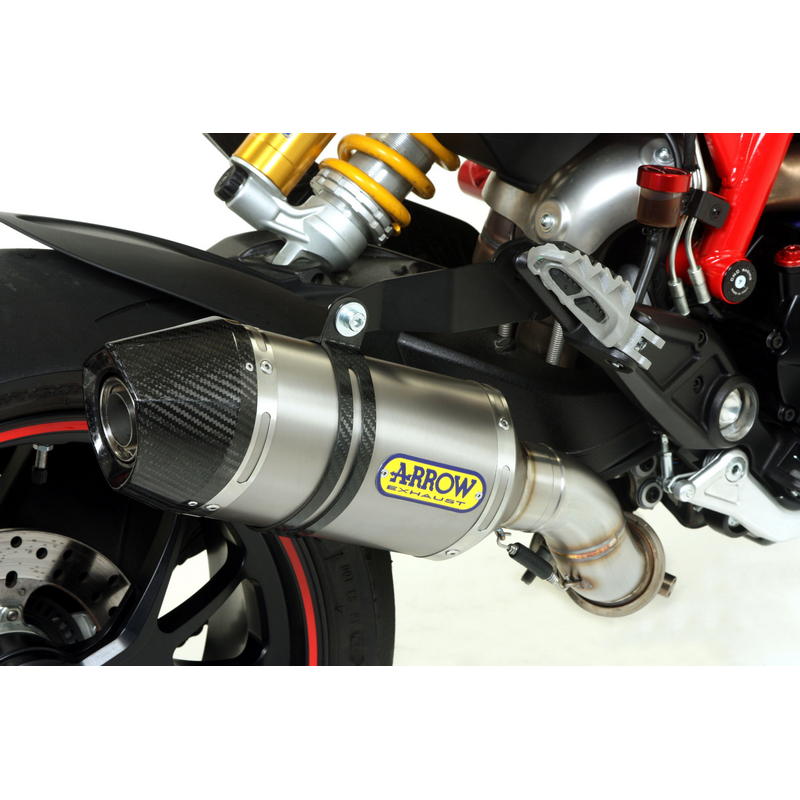 Escape Race-Tech titanio fondo carbono Ducati Hypermotard / Hyperstrada 2013-2018