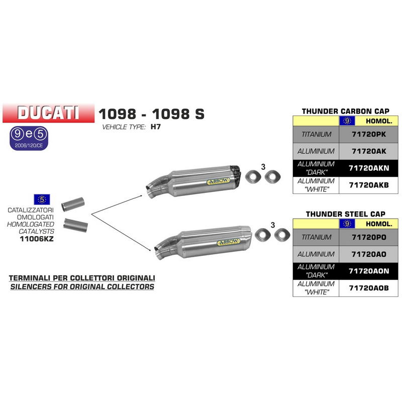 Sistema catalizadores Ducati 848 / 1098 / 1198