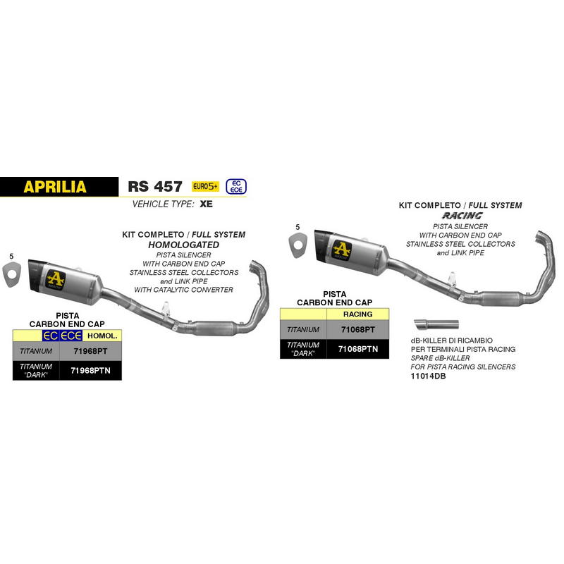 DB-Killler para escape Pista 35mm diámetro Aprilia RS 457 2024-