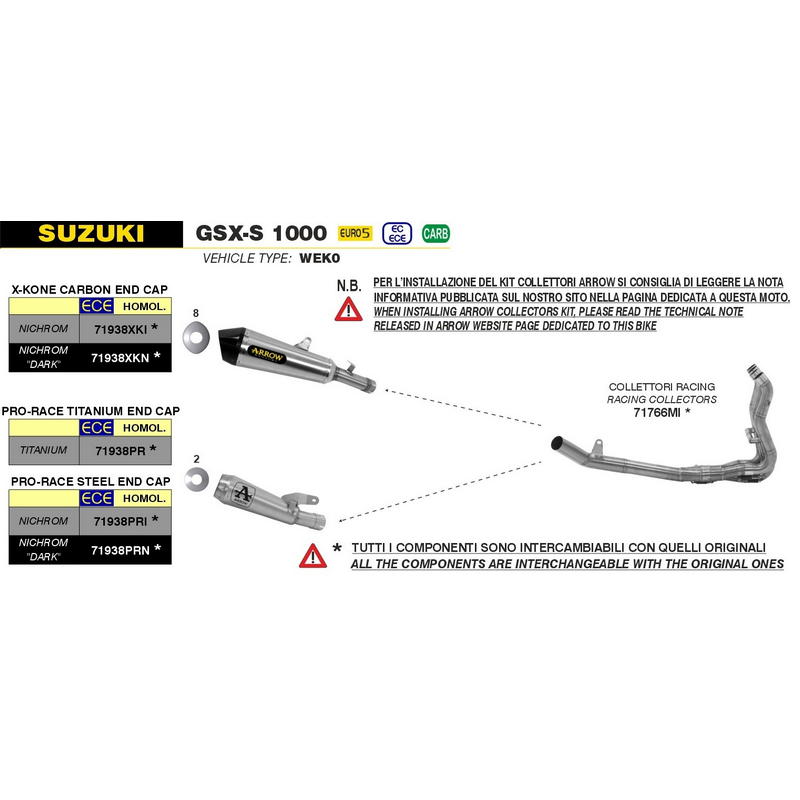 Escape X-Kone Nichrom Dark Suzuki GSX-S 1000 / GX 2025+ / GT / GSX-S 950 2021-2024