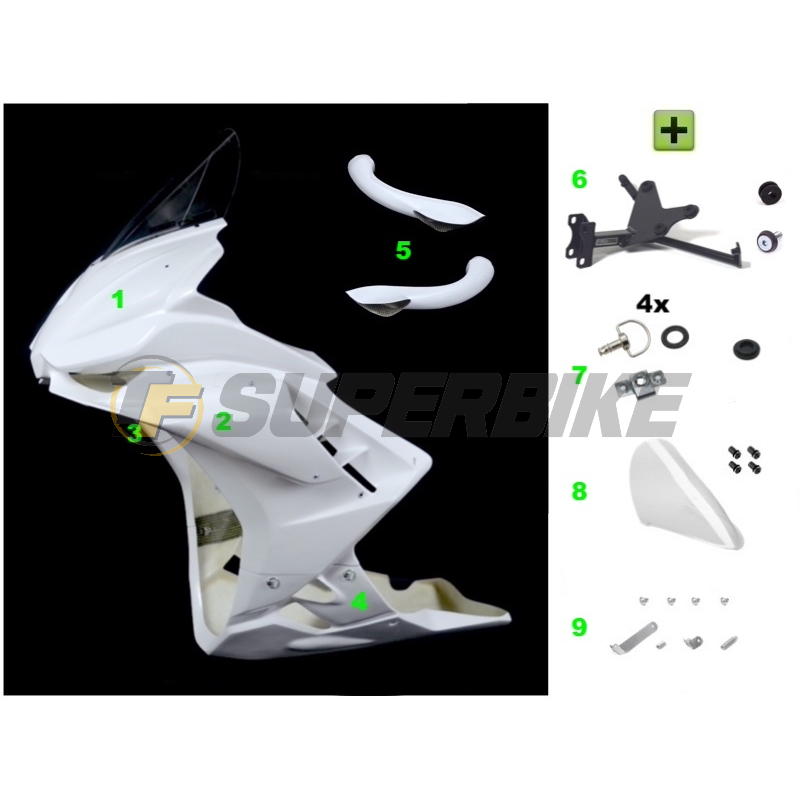 Kit transformación parte frontal Aprilia Tuono V4 2011-2020 a Aprilia RSV4 2021-2024