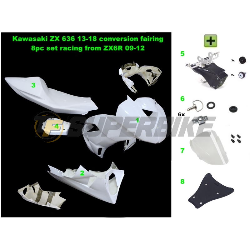 Kit transformación Kawasaki ZX-6R 2013-2018 a Kawasaki ZX-6R 2009-2012