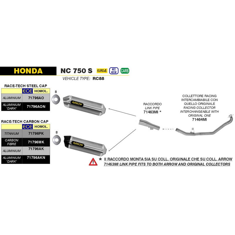 Colector racing Honda NC 700 / 750 Integra / S / X / DCT 2012-2022