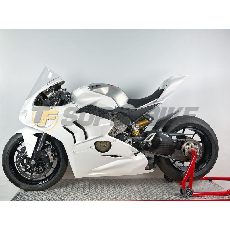 Carenado de fibra Ducati Panigale V4 / V4S / V4R 2018-2021 escape racing y frontal sin soporte alas