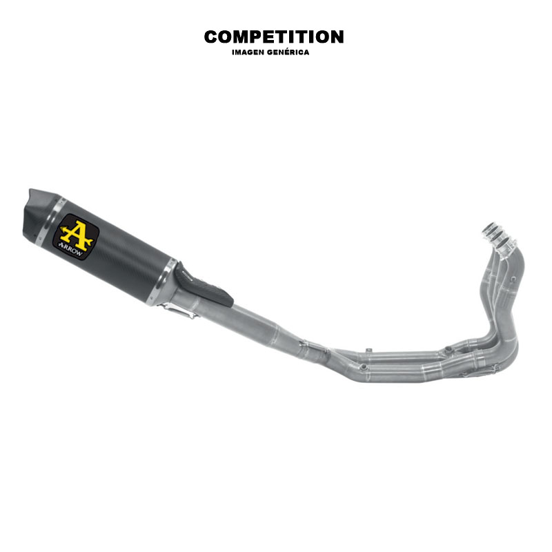 Sistema completo Competition BMW S1000RR 2019-2024 escape carbono y colectores acero