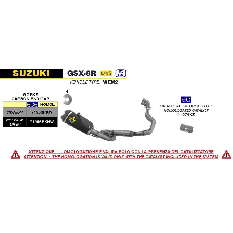 Sistema completo Works Suzuki GSX-8R / GSX-8S 2023-2024 Nichrom Dark fondo carbono