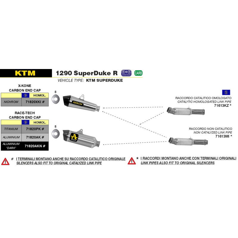 Conector central catalítico KTM 1290 SuperDuke 2014-2016