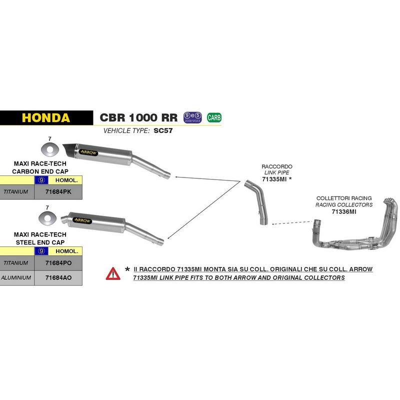 Escape Maxi Race-Tech homologado aluminio Honda CBR 1000 RR 2004-2007