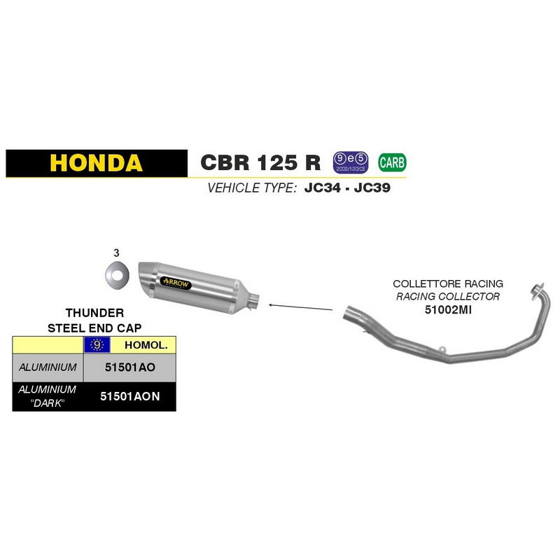 Colector racing Honda CBR 125 R 2004-2010