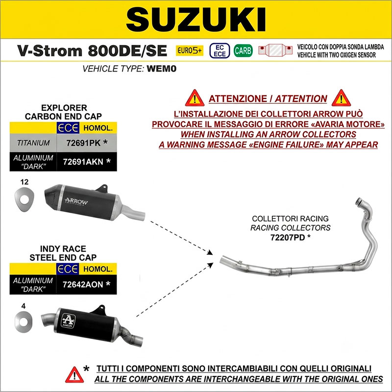 Escape Explorer titanio Suzuki V-Strom 800DE / SE 2025