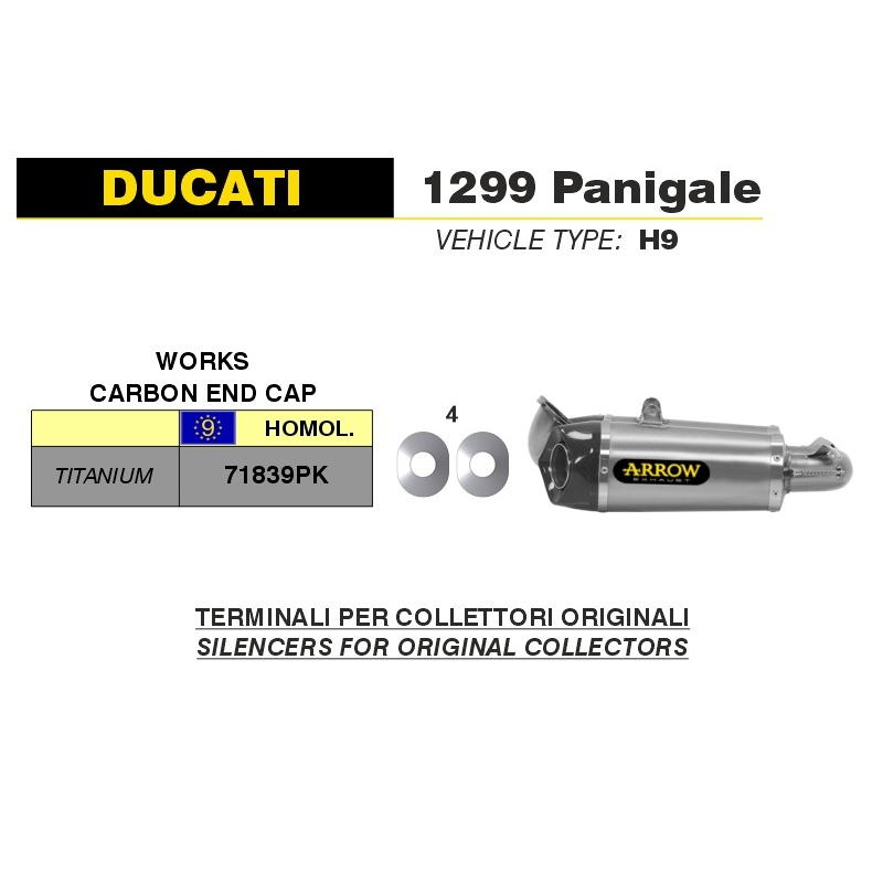 Escapes Works titanio fondo carbono Ducati 1299 Panigale