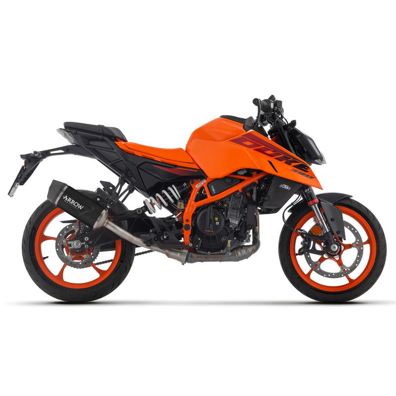 Escape Indy Race EVO aluminio Dark fondo carbono KTM Duke 125 / Duke 390 2024-