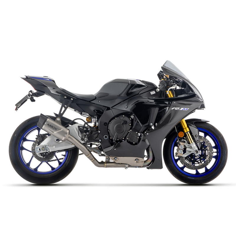 Escape Arrow Indy Race EVO titanio LOW SOUND largo con supresor Yamaha R1 2017-2026