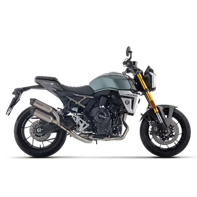 Kit completo escapes Round-Sil titanio con colectores acero Suzuki GSX-8T / TT 2025-2026
