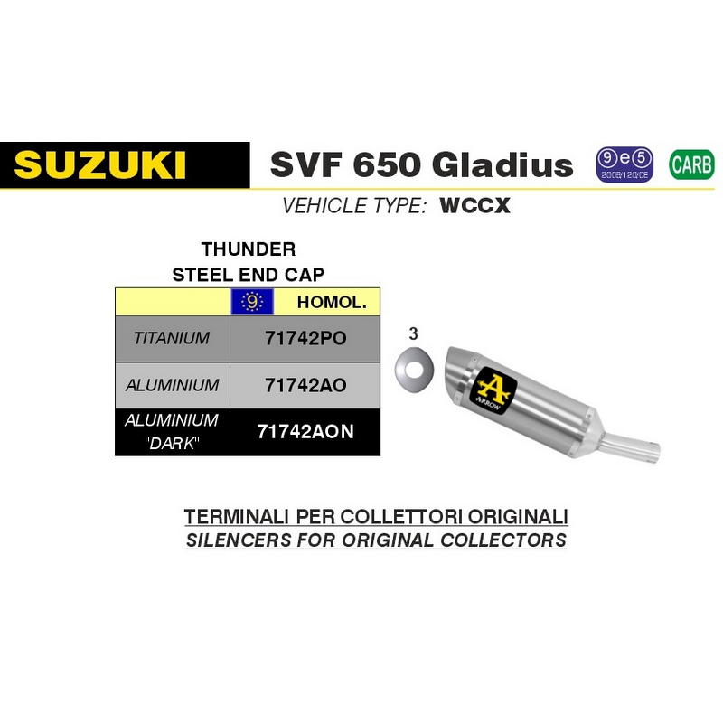 Escape Street Thunder titanio Suzuki Gladius para colectores originales