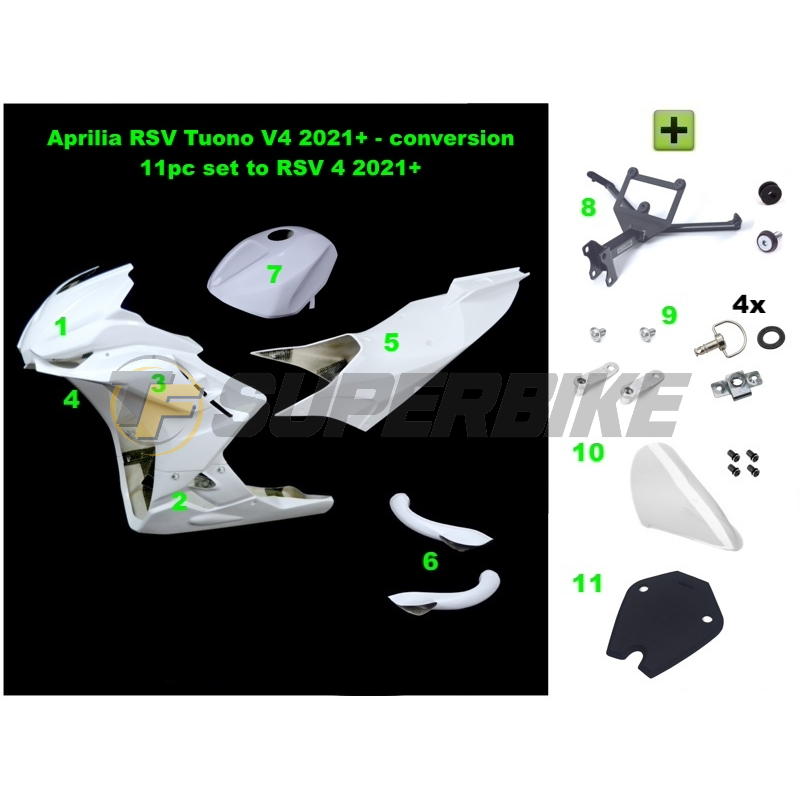 Kit transformación Aprilia Tuono V4 2021-2024 a Aprilia RSV4 2021-2024
